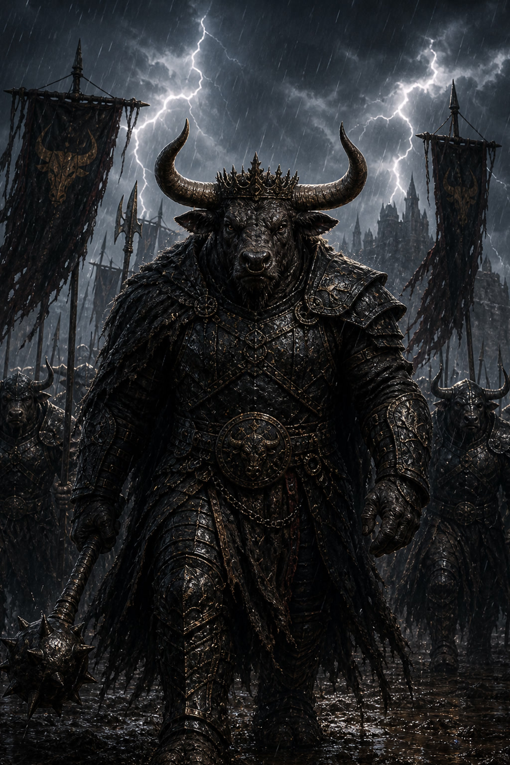 The Bull King marches through the storm cover
