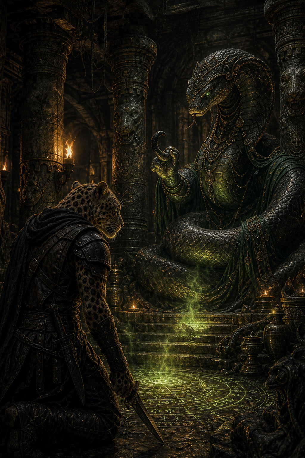 Beneath the capital, the leopard assassin found the serpent oracle cover