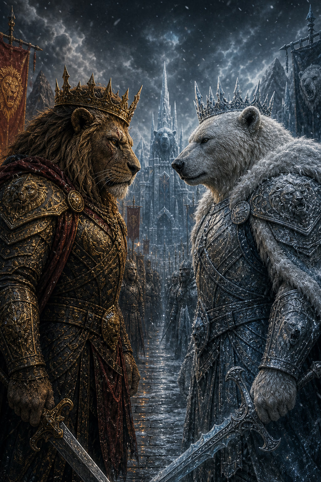 The Lion King faces the Polar Bear King cover
