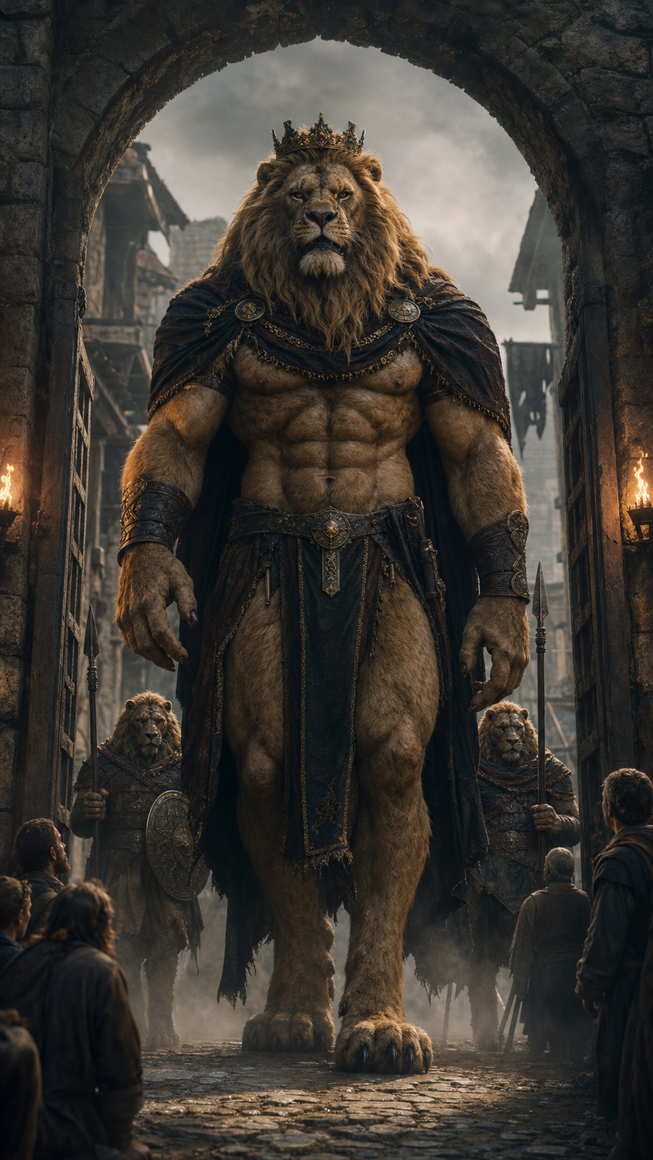 The Lion King Enters the Crown Gate Village supporting artwork