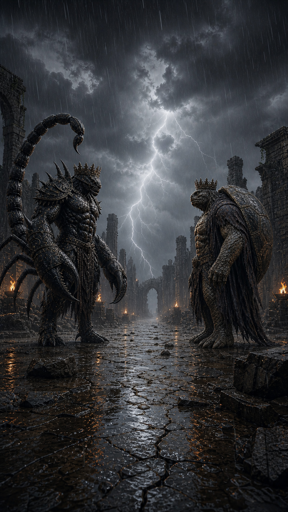 The Scorpion King Faces the Turtle King supporting artwork